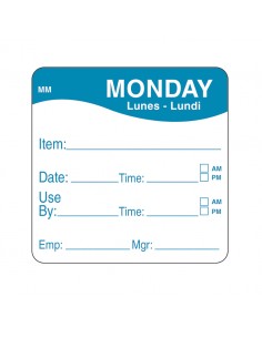 Daymark label Monday Removable Square 5.1cm