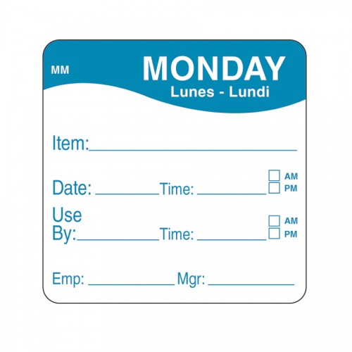 Daymark label Monday Removable Square 5.1cm