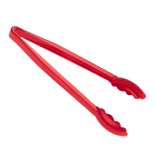 Scalloped Tongs Red Polycarbonate 30.5cm