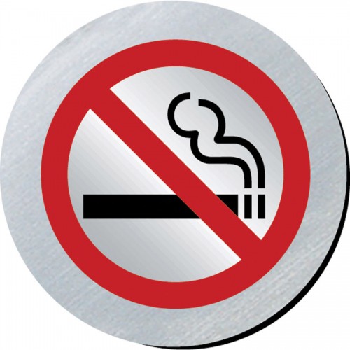 Safety Sign No Smoking Symbol Metallic Finish