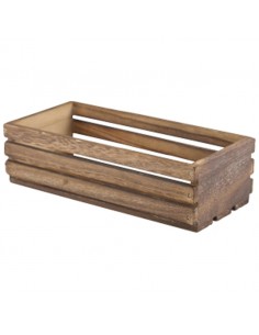 Wooden Crate Dark Rustic Finish 25 x 12 x 7.5cm