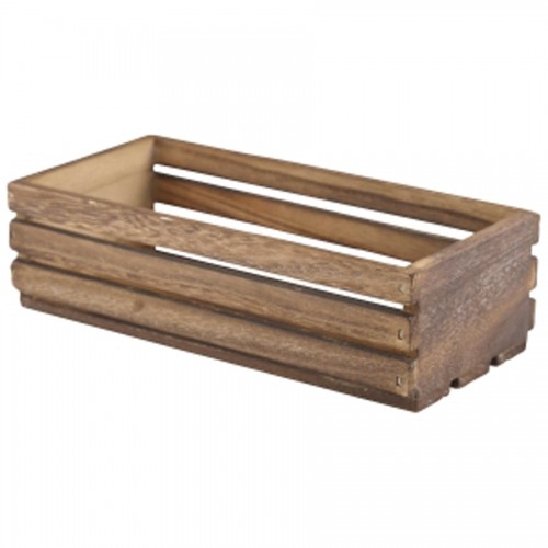 Wooden Crate Dark Rustic Finish 25 x 12 x 7.5cm