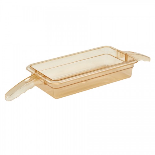 Food Pan 1/3 x 2 Inch Double Handle H-Pan® Amber