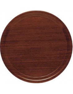 Laminated Mahogany Tray Round 32cm