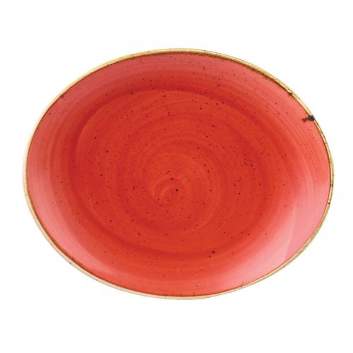 Stonecast Berry Red Oval Coupe Plate 7 inch