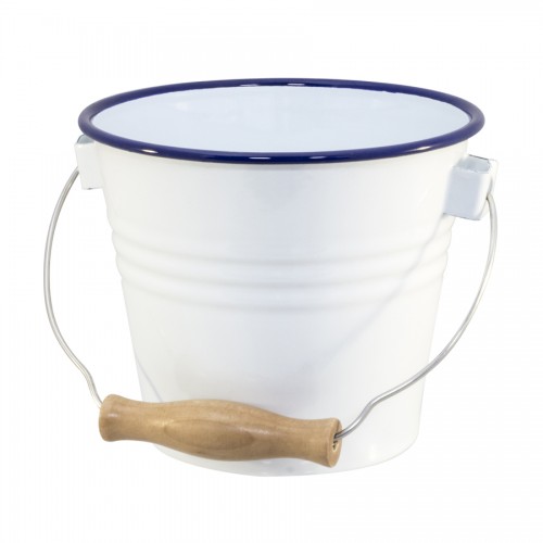 Enamel Bucket 16 x 14cm 2ltr White