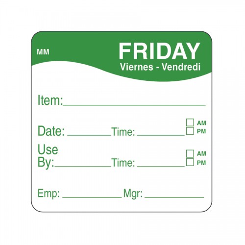 Daymark label Friday Removable Square 5.1cm