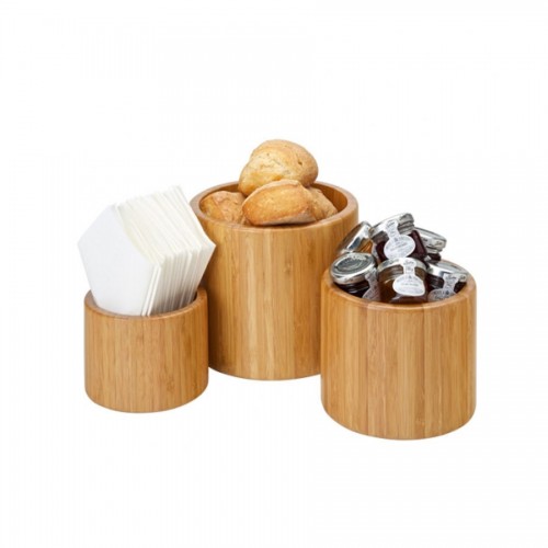 Set Of Three Bamboo Risers 11/14/17cm Dia