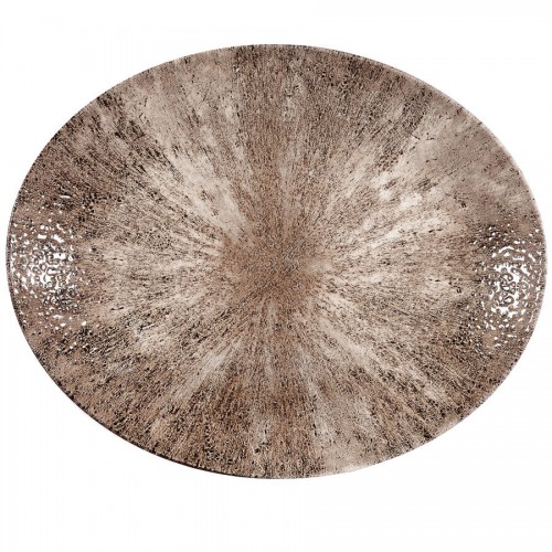 Stone Zircon Brown Orbit Oval Coupe Plate 31.7cm