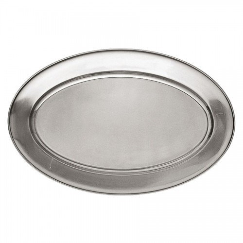 Meat Flat Stainless Steel Oval 29 x 46cm