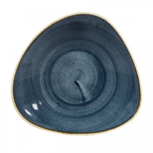 Stonecast Blueberry Triangle Shallow Bowl 8 x 8 inch