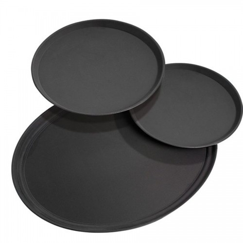 Black Tray Round 40.5cm Anti Slip