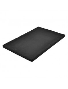 Black Melamine Stone Effect Platter 300x200x15mm