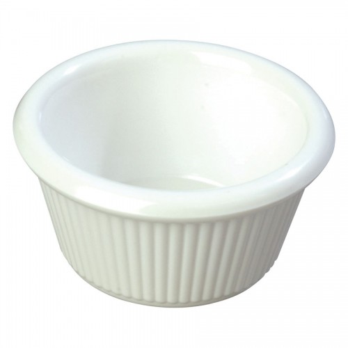 Fluted Ramekin White Melamine Round 6cl