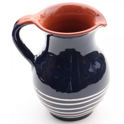 ABS Terracotta Traditional Jug (Blue w/Cream Swirl)