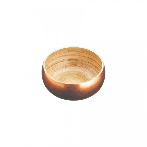 Copper Finish Bamboo Serving Bowl 17cm