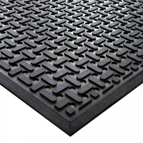 Kitchen Mat Black 0.85 x 1.4m