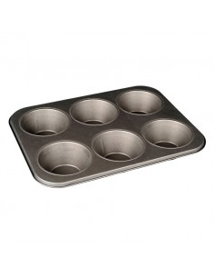 Muffin Tin 6 Cup Tinplate 32.4 x 22.4 x 4.4cm