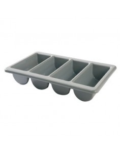 Cutlery Box Polypropylene 4 Compartments Grey