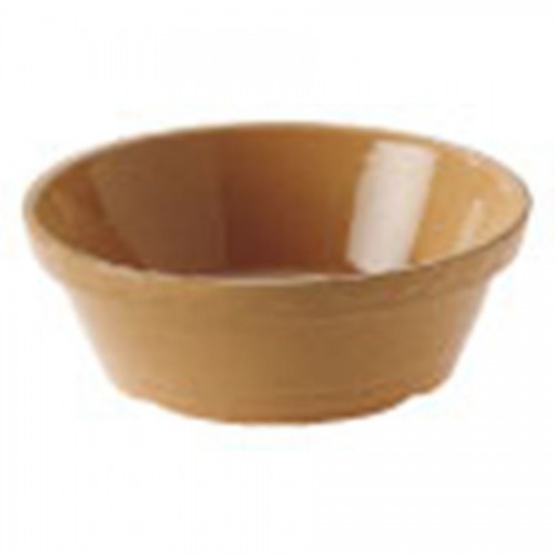 Cane Pie Dish Brown Stoneware Round 16cm