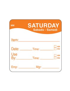 Daymark label Saturday Removable Square 5.1cm