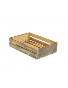 Wooden Crate Dark Rustic Finish 35x23x8cm