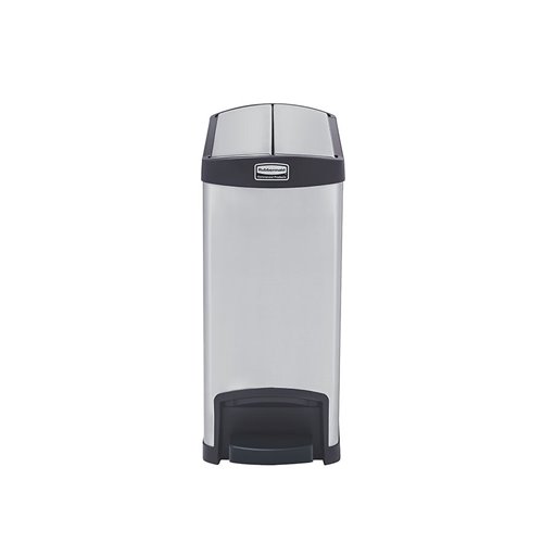 Slim Step-On Bin End Step S/S 30 ltr Black Trim