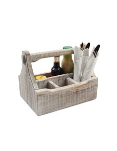 Nordic White 4 Compartment Table Caddy290x185x220mm