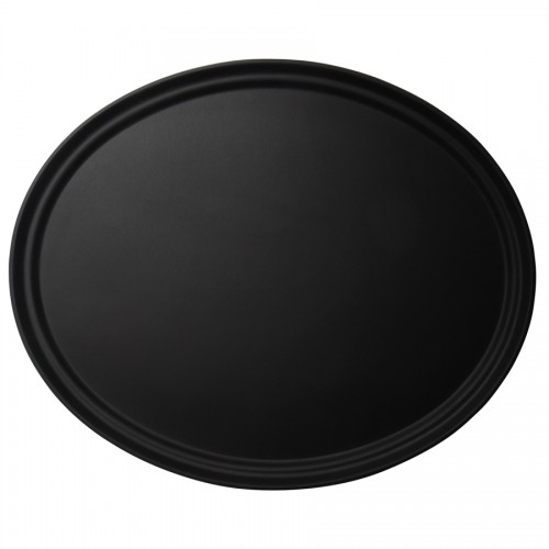 Black Tray Oval 68.5 x 56cm Anti Slip