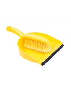 Dustpan And Brush Set Soft Brush Yellow