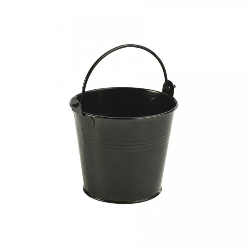 Mini Galvanised Steel Bucket 10cm Black