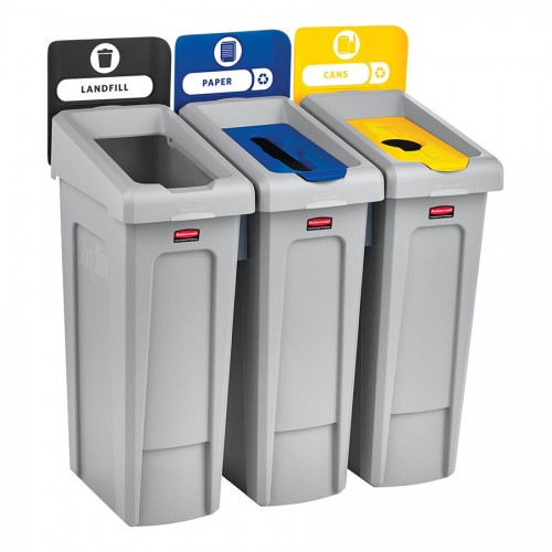 87 Litre Recycling Bins 3 Stream Bundle