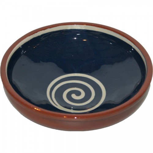 ABS Terracotta 25cm Bowl (Blue with Cream Swirl)