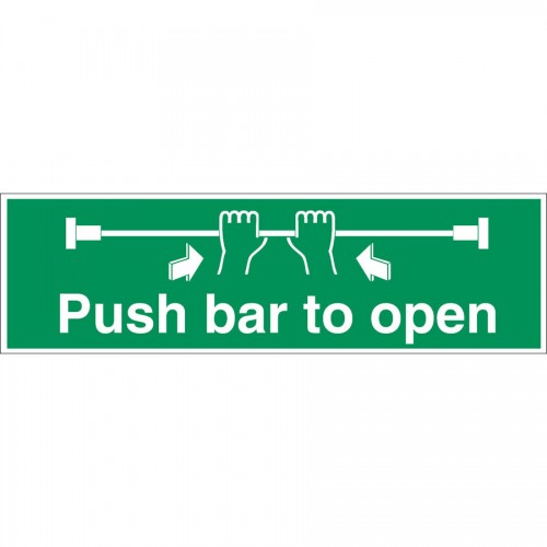 Safety Sign Push Bar To Open