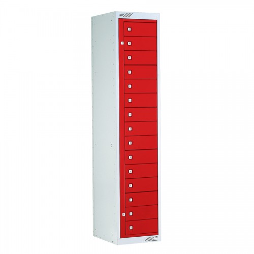 15 Door Garment Dispenser Locker - Grey/Red