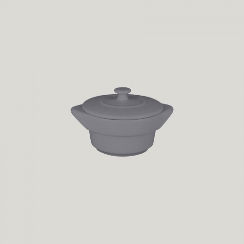 Chef's Fusion Round Cocotte & Lid Grey 10cm 21.6cl