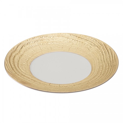 Arborescence Ivory Presentation Plate, Gold Rim 31cm