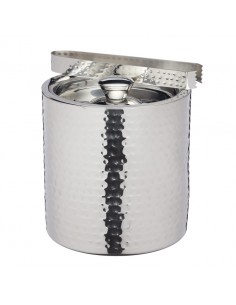 BarCraft Small Hammered Ice Bucket with Lid