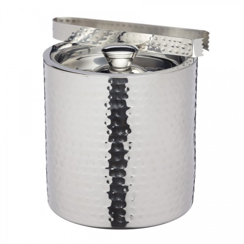 BarCraft Small Hammered Ice Bucket with Lid