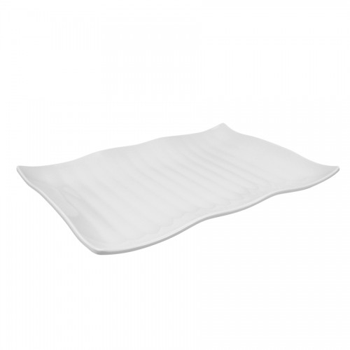 Wavy Platter White Melamine Oblong 42x29.5x4cm