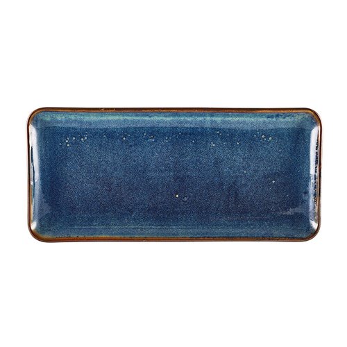 Terra Porcelain Aqua Blue Narrow Platter 36 x 16.5cm