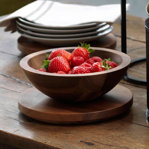 Large Tilt Walnut Wood Bowl