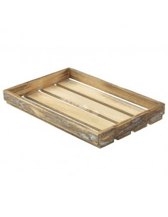 Wooden Crate Dark Rustic Finish 35x23x4cm