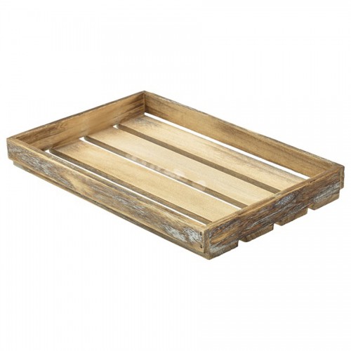 Wooden Crate Dark Rustic Finish 35x23x4cm