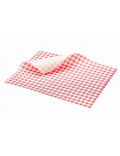 Greaseproof Paper Gingham Print Red 25 x 20cm