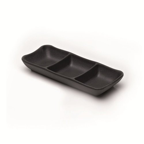 Zen Black 3 Comp Tray 19 x 8 x 3cm