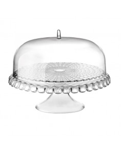 Tiffany Cake Stand With Dome 36 x 28cm Clear