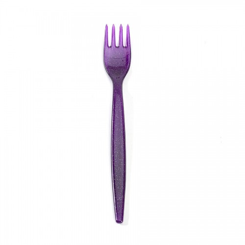 Polycarbonate Fork Standard 20cm Purple Sparkle