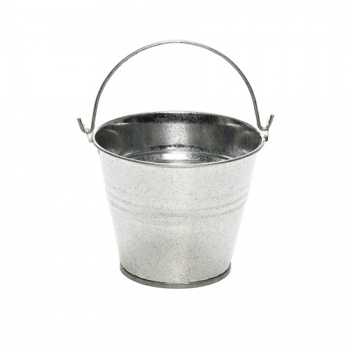 12.5cm Tall Silver Colour Galvanised Display Bucket