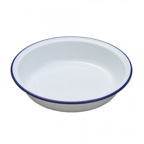 Enamel Round Pie Dish White 18 x 3.5cm